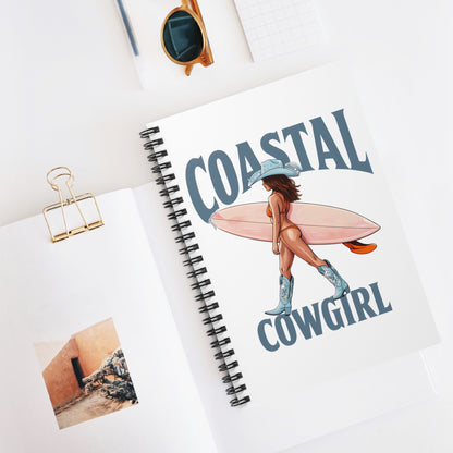 Coastal Cowgirl Notebook — Surfing Cowgirl Spiral Ruled Journal