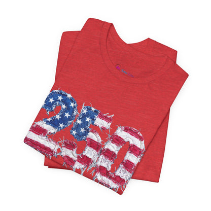 4th of July Frayed Patch Graphic Tee — Patriotic Independence Day T-Shirt