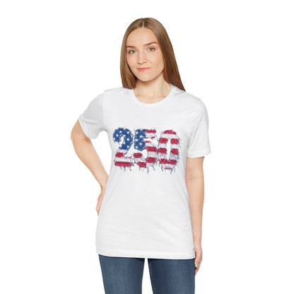 4th of July Frayed Patch Graphic Tee — Patriotic Independence Day T-Shirt