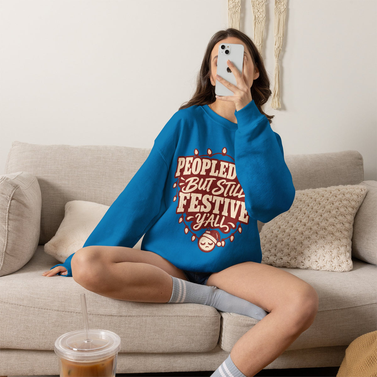 Peopled Out But Still Festive Y'all Christmas Sweatshirt