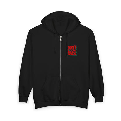 Inspirational Zip-Up Sweatshirt Don't Look Back!