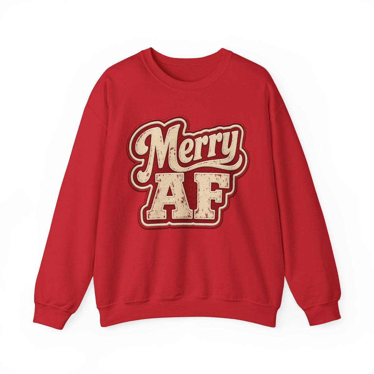 Merry AF Sweatshirt – Funny Retro Holiday Crewneck