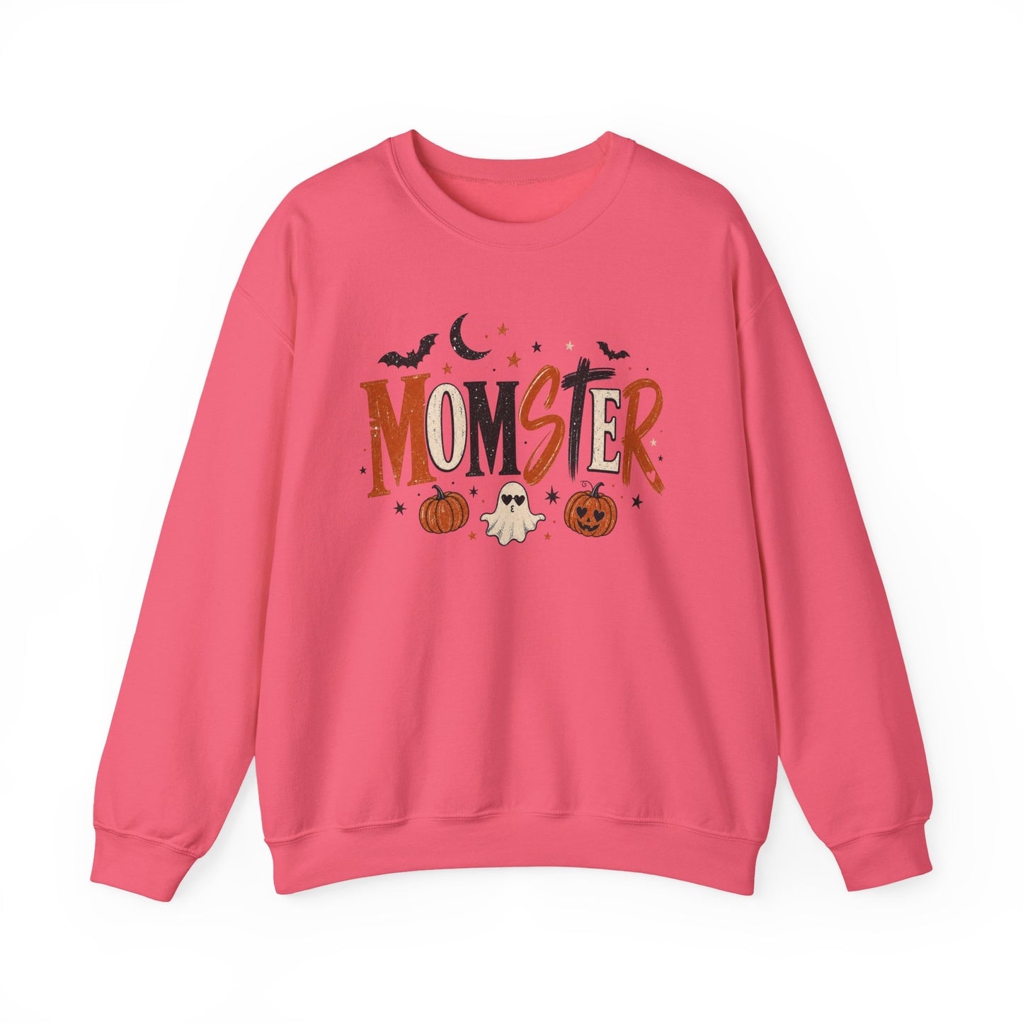 Momster Halloween Sweatshirt — Cute Momster Ghost & Pumpkins Crewneck