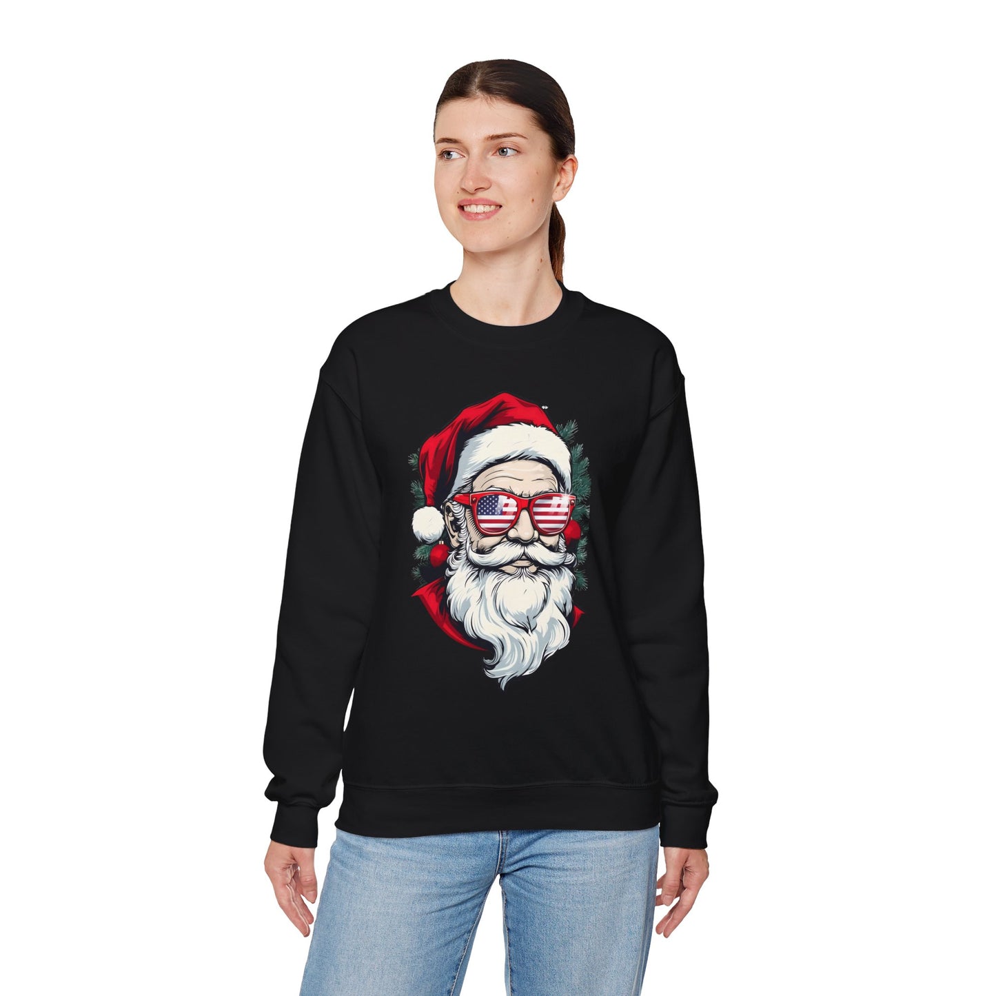 Christmas Santa Sweatshirt with USA Shades