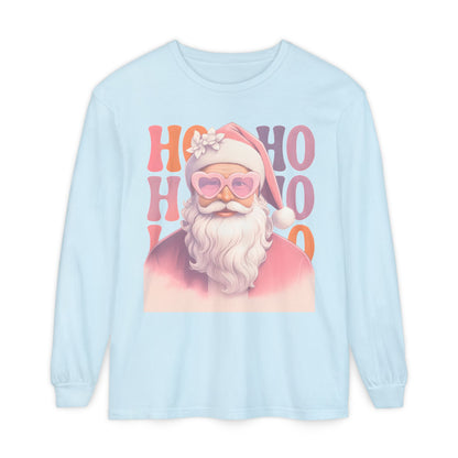 Christmas Santa HO HO HO Long Sleeve T-Shirt - Lots of Color Choices