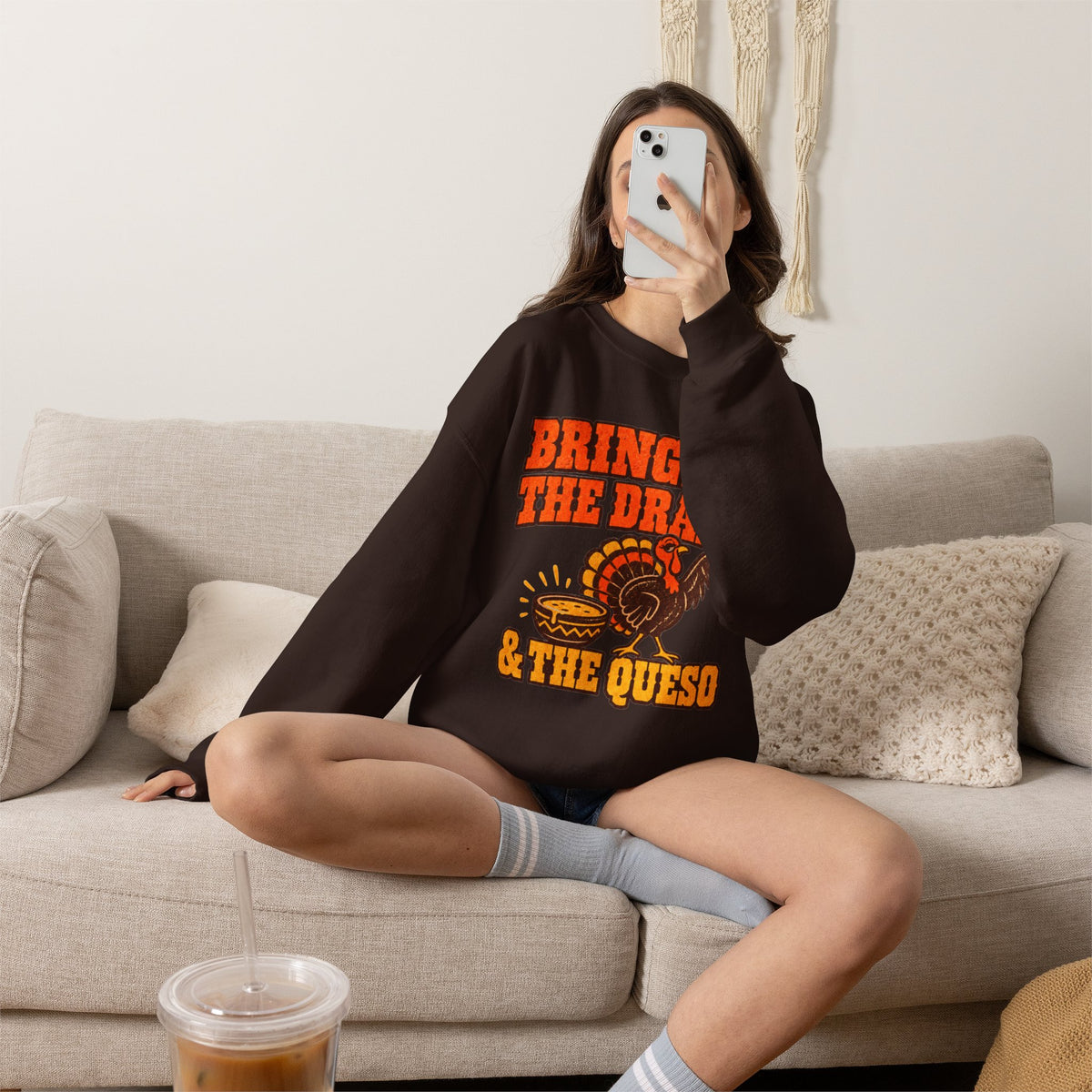 Bringing the Drama & the Queso Thanksgiving Sweatshirt