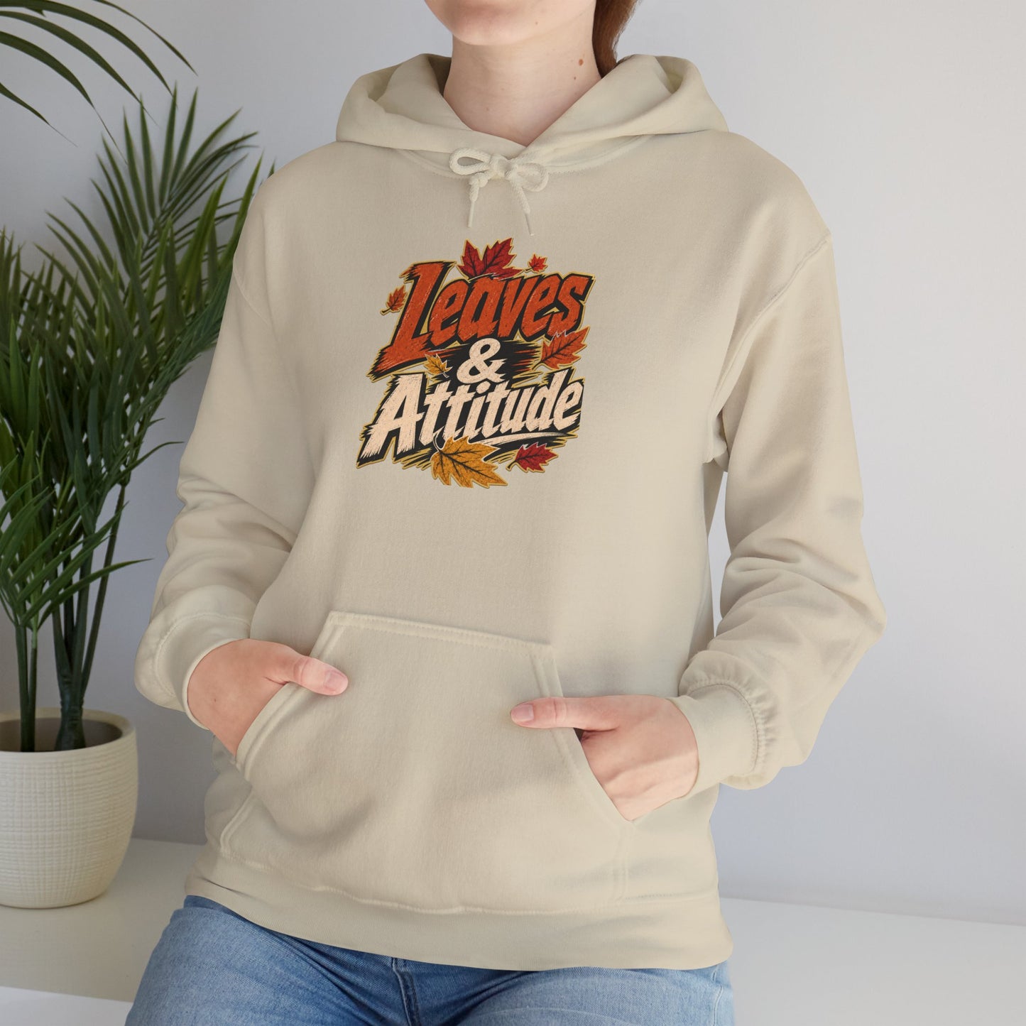 Leaves & Attitude Hoodie — Fall Graphic Pullover