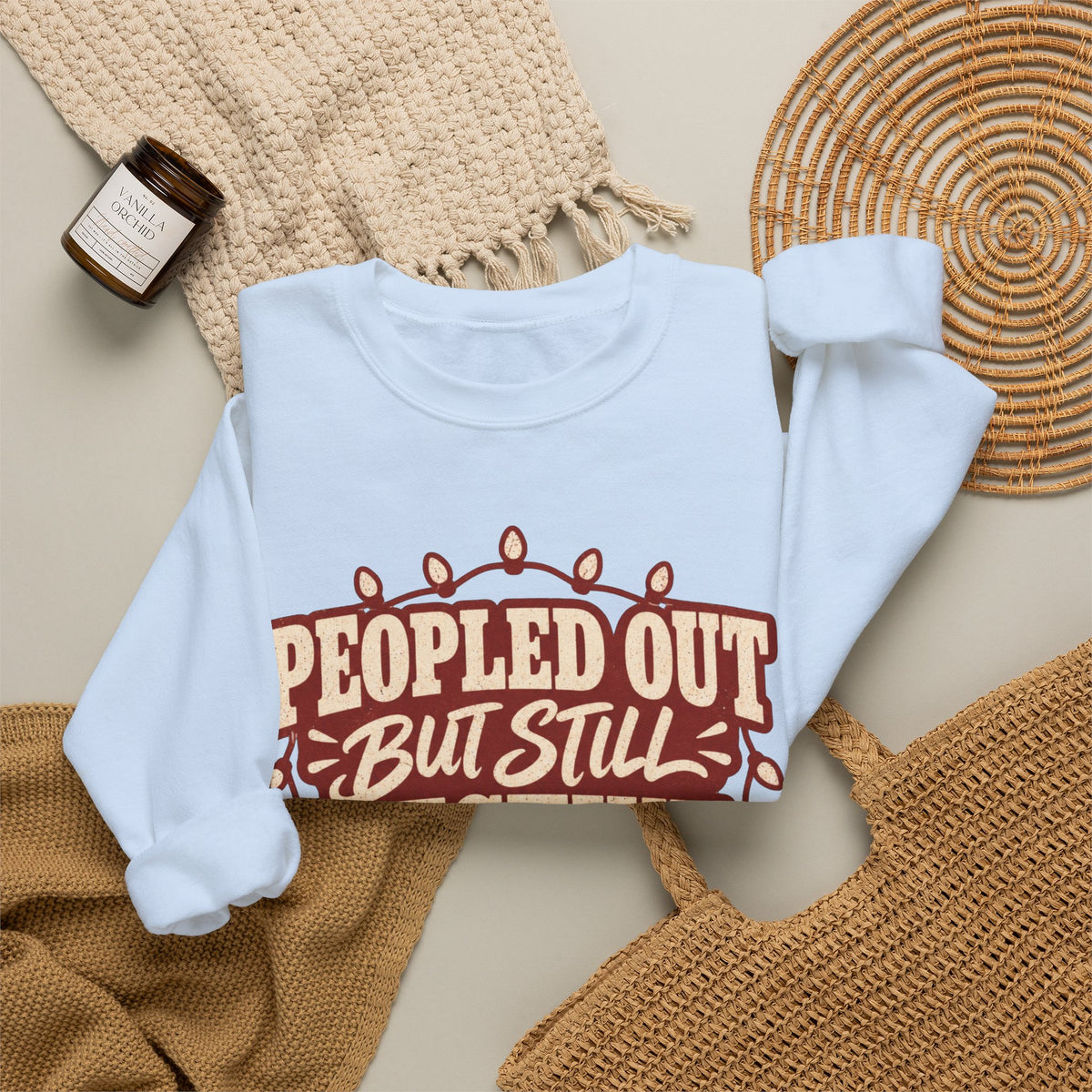 Peopled Out But Still Festive Y'all Christmas Sweatshirt