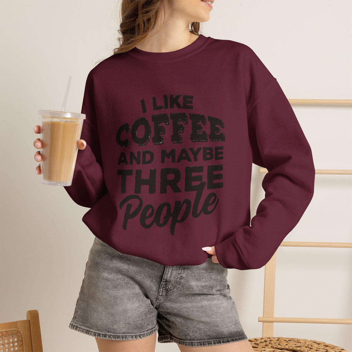 Coffee Lover Sweatshirt - I Like Coffee And Maybe Three People Sweatshirt