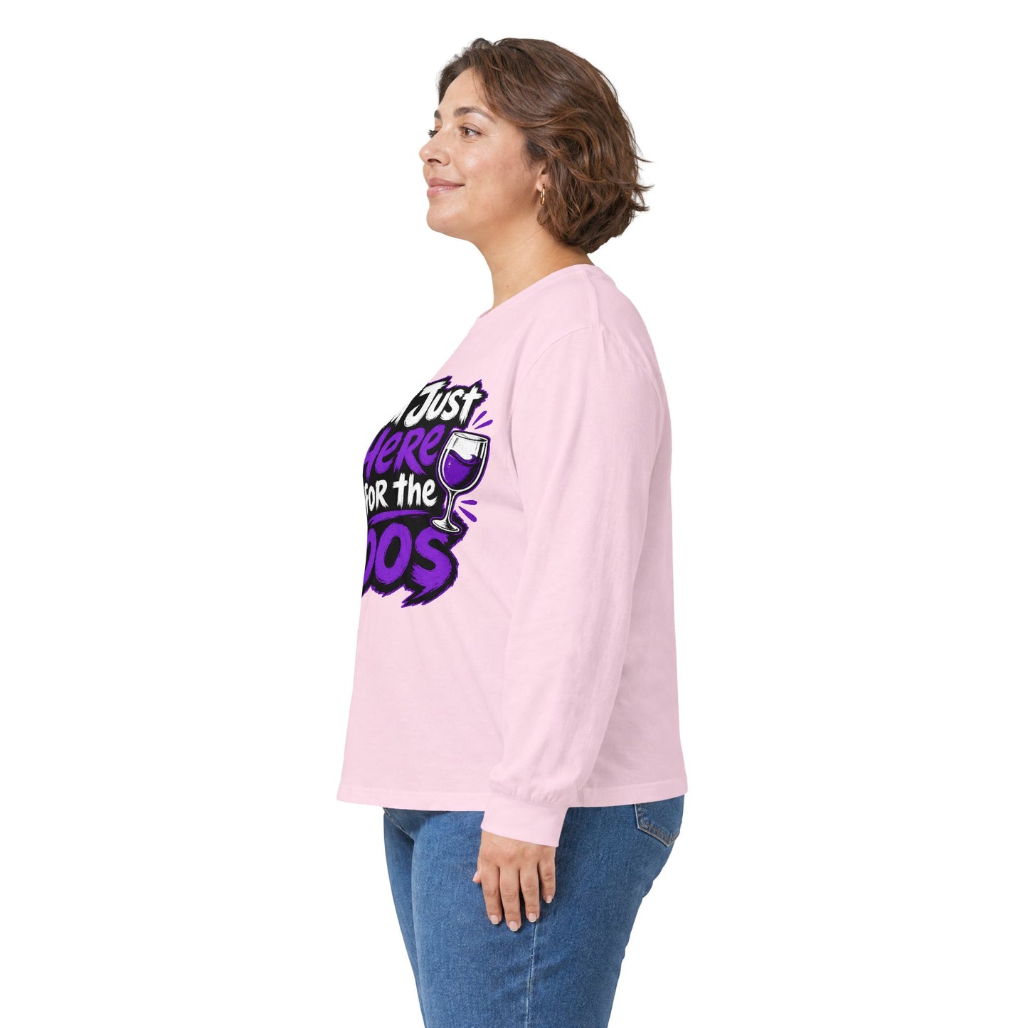 I'm Just Here for the Boos Halloween T-Shirt Ghosts & Cocktails Long Sleeve