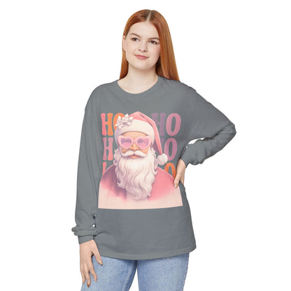 Christmas Santa HO HO HO Long Sleeve T-Shirt - Lots of Color Choices