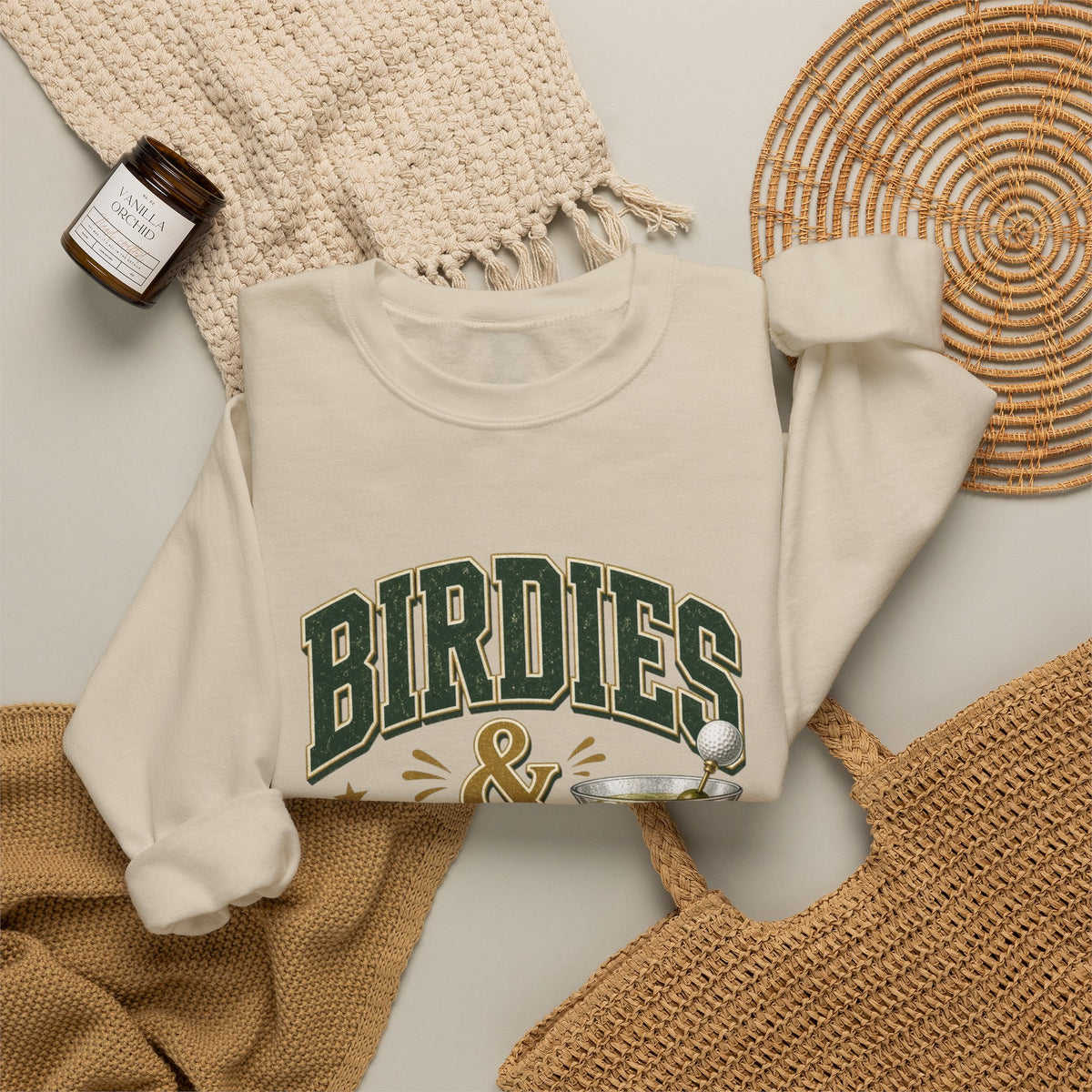Golf Birdies & Dirties Crewneck Sweatshirt Golfing & Martini's