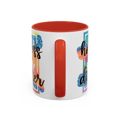Spicy Disaster Accent Coffee Mug – Colorful Funny “I’m Not a Hot Mess, I’m a Spicy Disaster” Gift