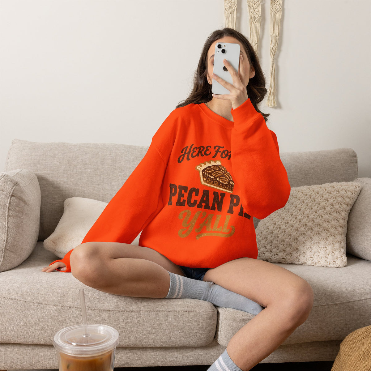 Here for the Pecan Pie Y'all Thanksgiving Sweatshirt