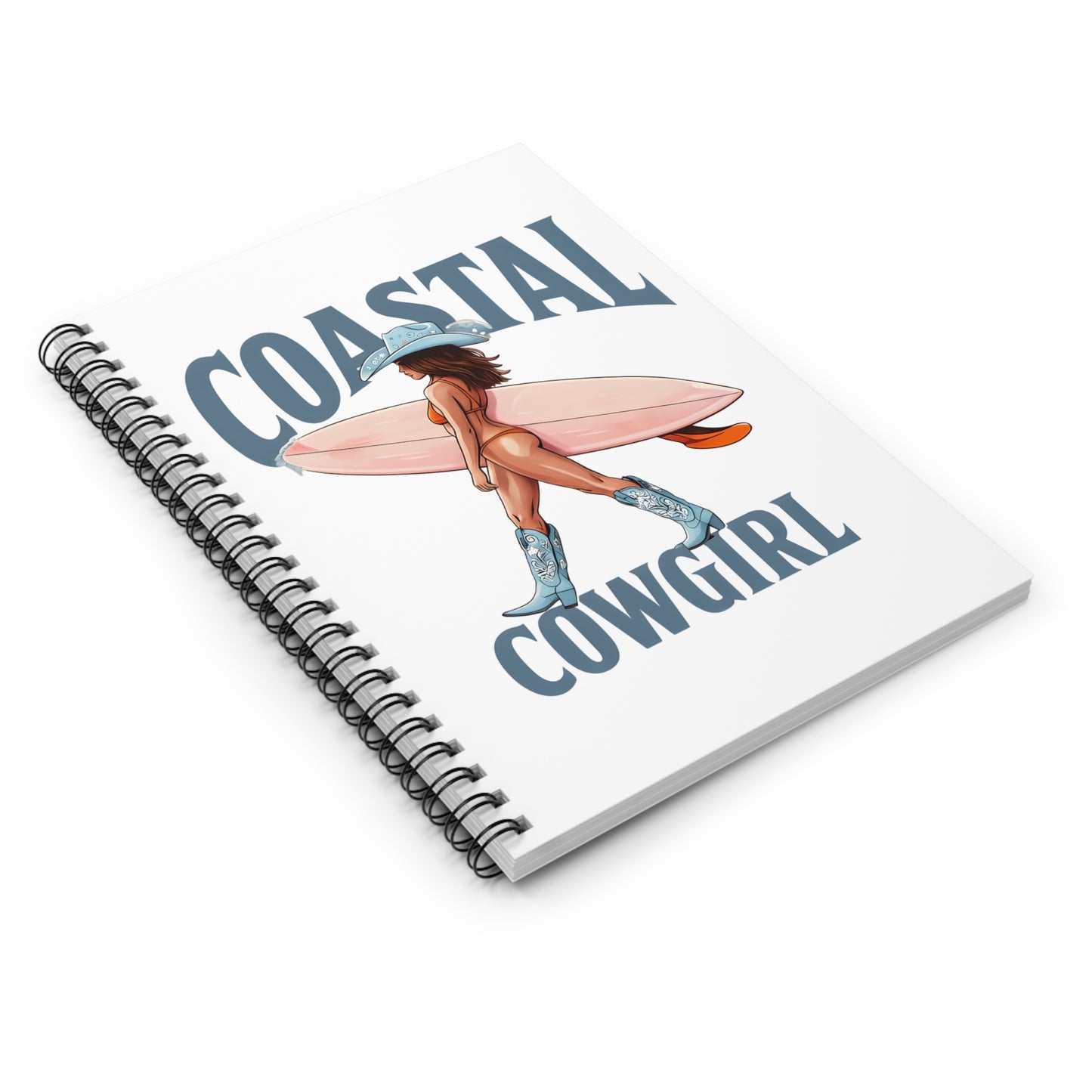 Coastal Cowgirl Notebook — Surfing Cowgirl Spiral Ruled Journal