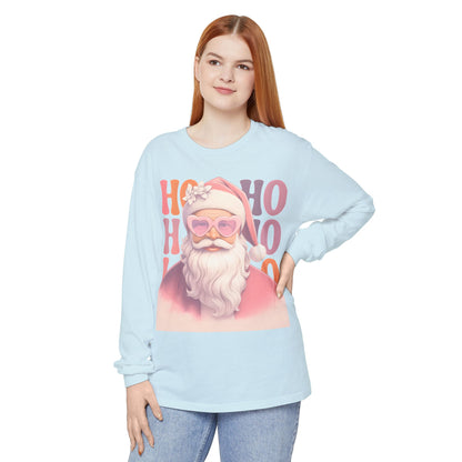 Christmas Santa HO HO HO Long Sleeve T-Shirt - Lots of Color Choices