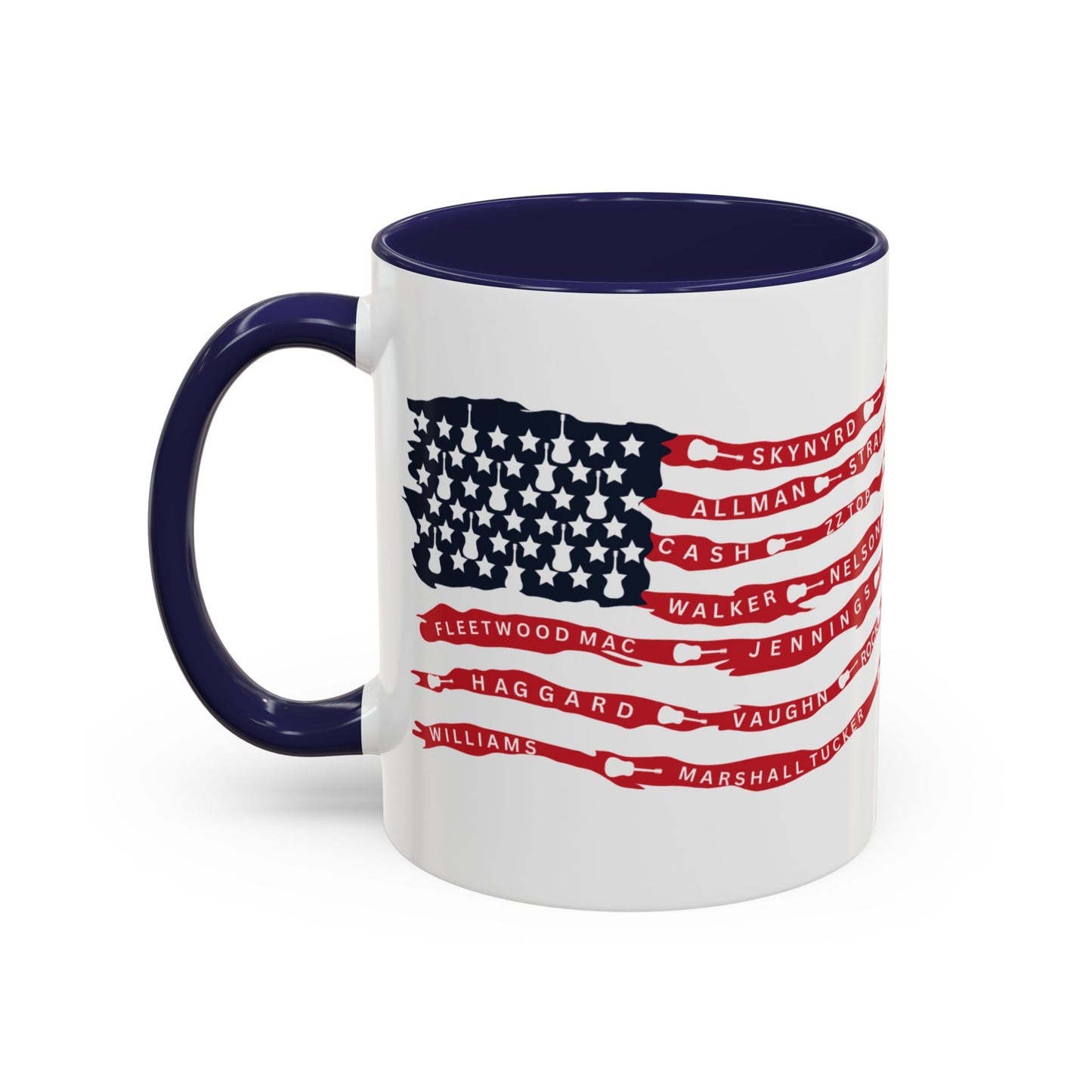 OG Southern Rock Bands & Country Greats USA Flag  Mug  11 or 15oz Coffee Cup