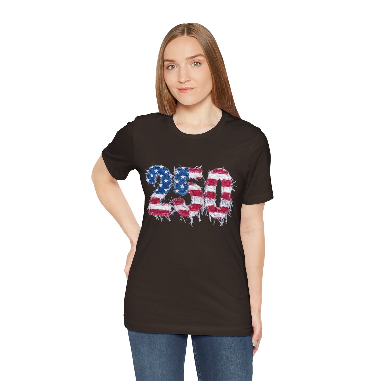 4th of July Frayed Patch Graphic Tee — Patriotic Independence Day T-Shirt