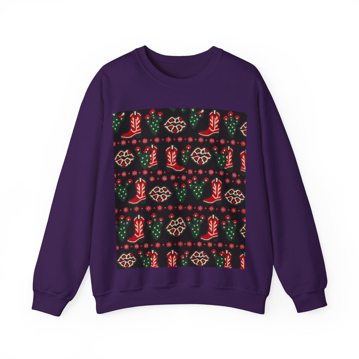 Feaux Ugly Sweater Western Christmas Sweatshirt