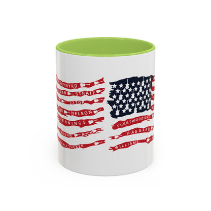 OG Southern Rock Bands & Country Greats USA Flag  Mug  11 or 15oz Coffee Cup