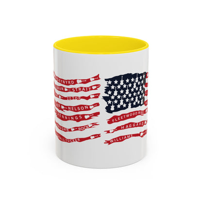 OG Southern Rock Bands & Country Greats USA Flag  Mug  11 or 15oz Coffee Cup