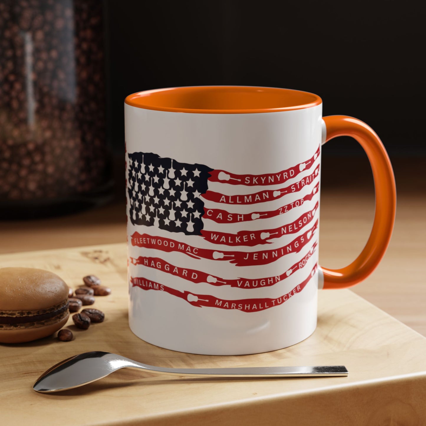 OG Southern Rock Bands & Country Greats USA Flag  Mug  11 or 15oz Coffee Cup