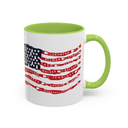 OG Southern Rock Bands & Country Greats USA Flag  Mug  11 or 15oz Coffee Cup