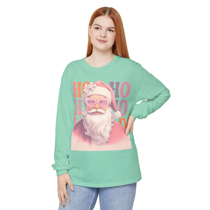 Christmas Santa HO HO HO Long Sleeve T-Shirt - Lots of Color Choices