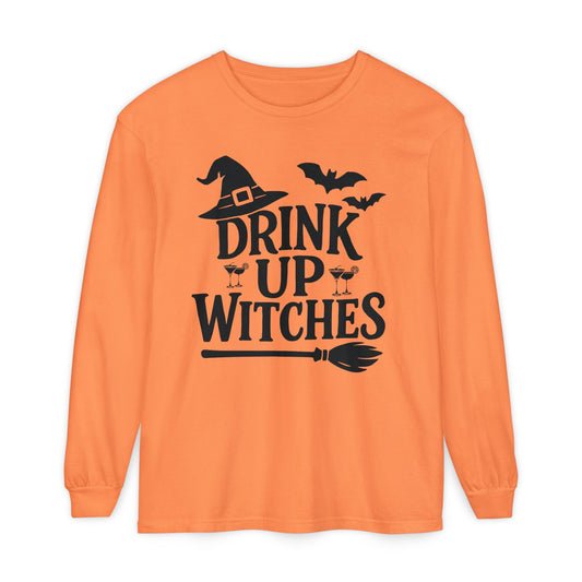 Funny Halloween Long Sleeve T-Shirt - Drink Up Witches