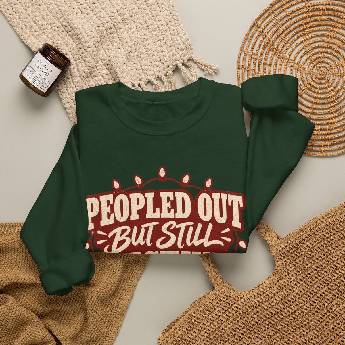 Peopled Out But Still Festive Y'all Christmas Sweatshirt