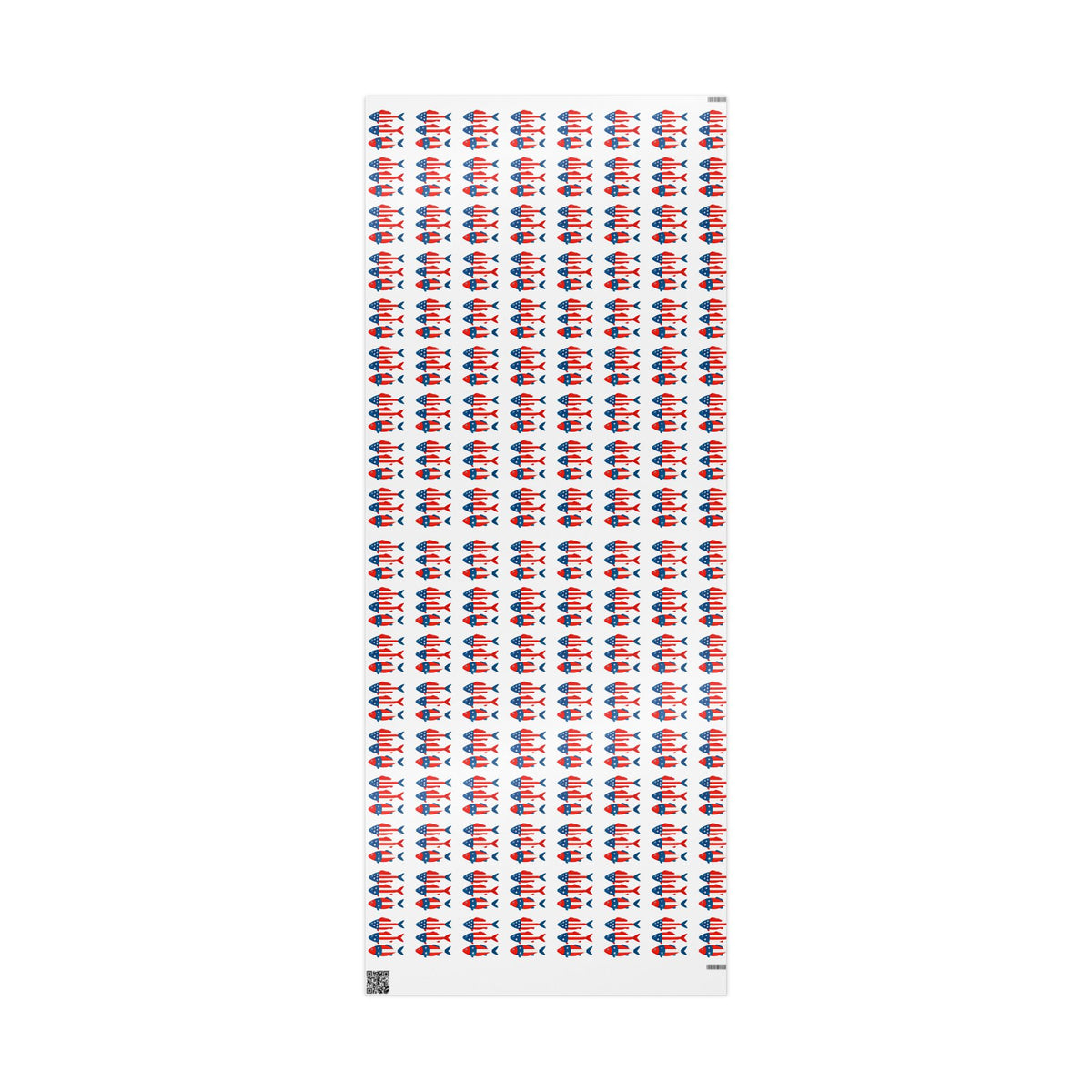 Patriotic Fish Wrapping Paper Roll - Christmas Holidays Anytime Fishing