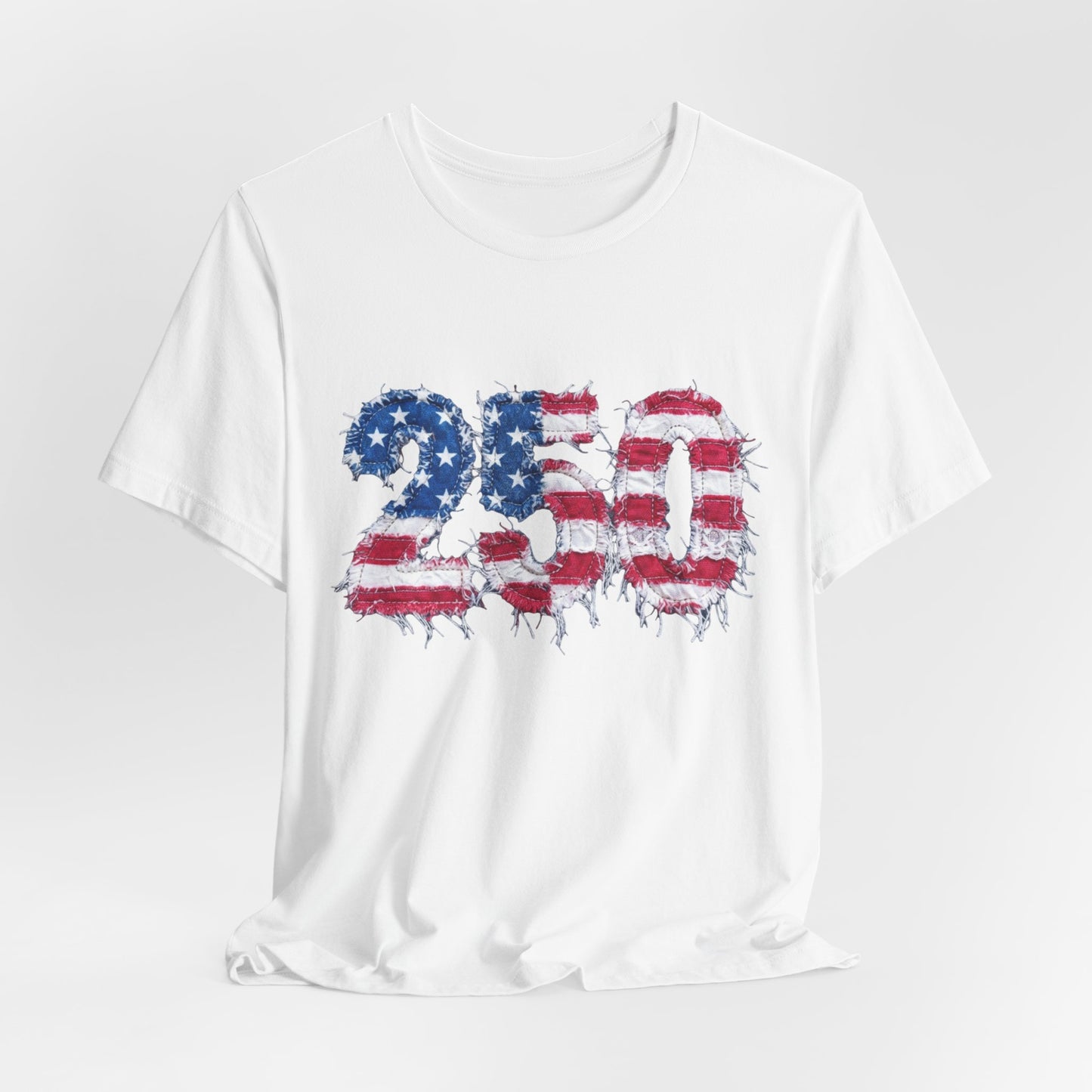 4th of July Frayed Patch Graphic Tee — Patriotic Independence Day T-Shirt
