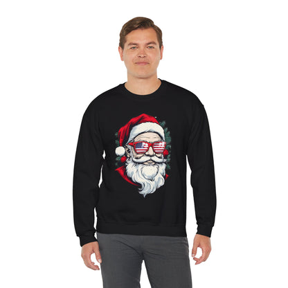 Christmas Santa Sweatshirt with USA Shades