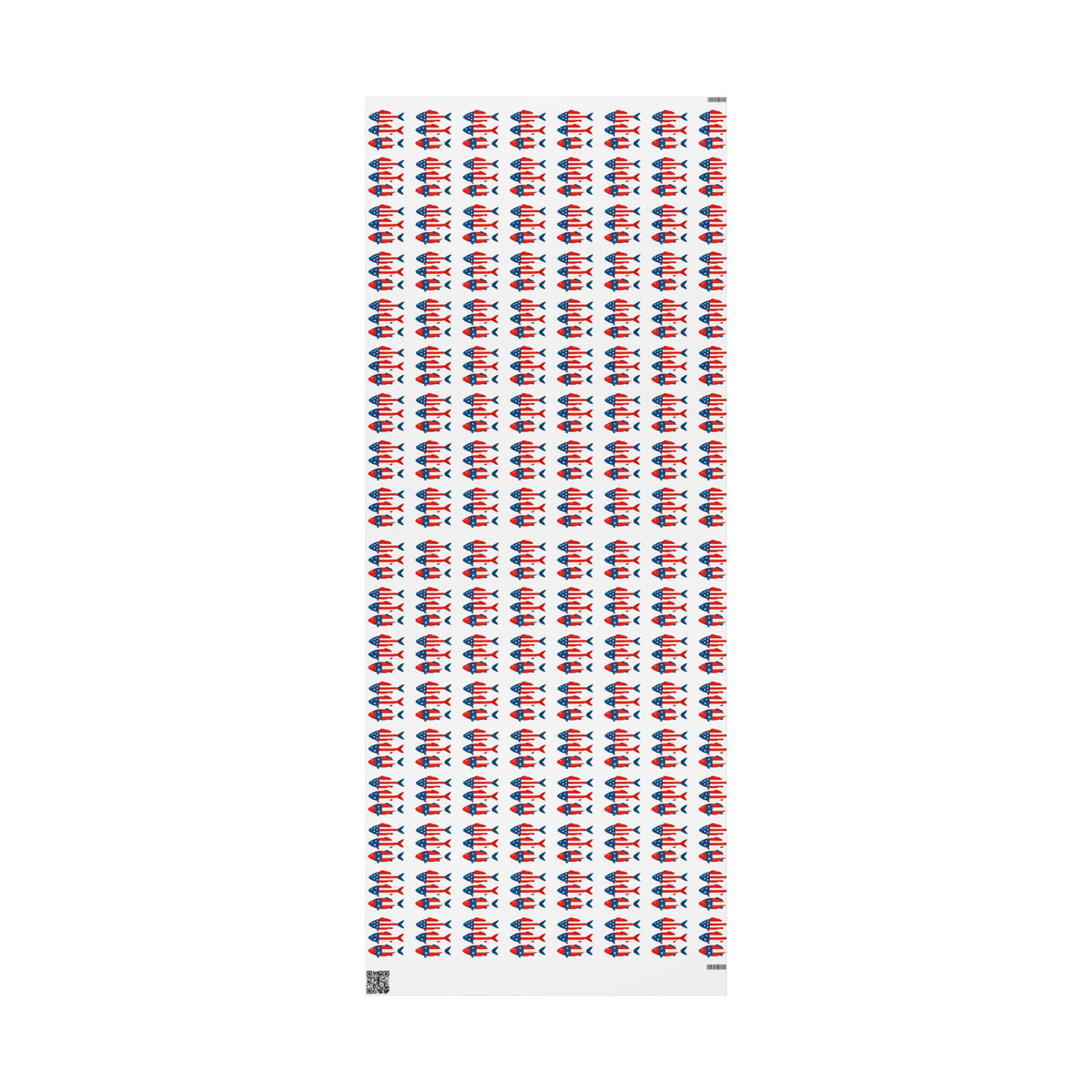 Patriotic Fish Wrapping Paper Roll - Christmas Holidays Anytime Fishing
