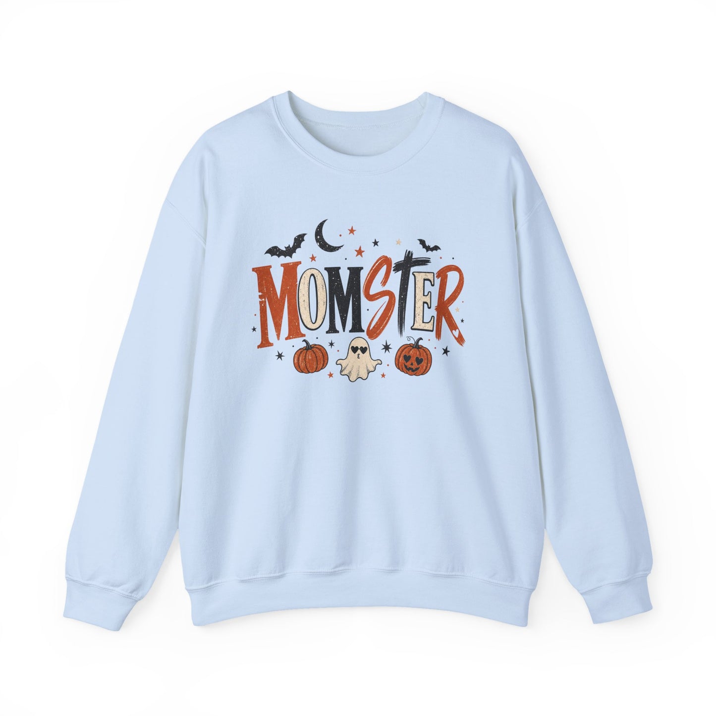 Momster Halloween Sweatshirt — Cute Momster Ghost & Pumpkins Crewneck