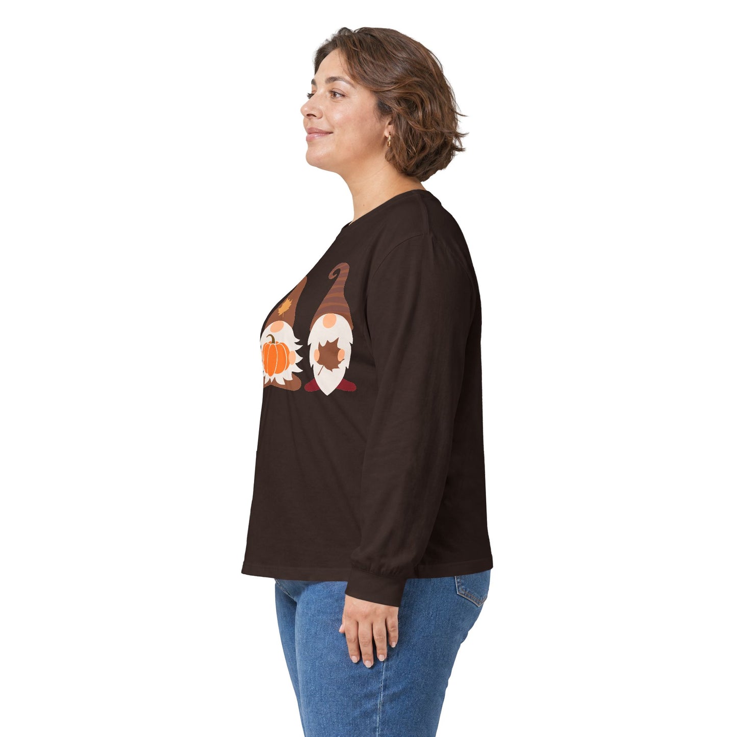 Fall Gnomes Trio Long Sleeve T-Shirt — Fall Pumpkin Gnomes Shirt