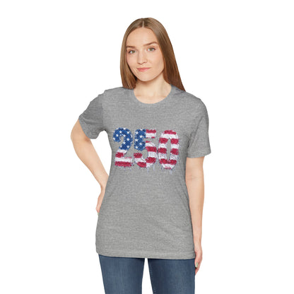 4th of July Frayed Patch Graphic Tee — Patriotic Independence Day T-Shirt