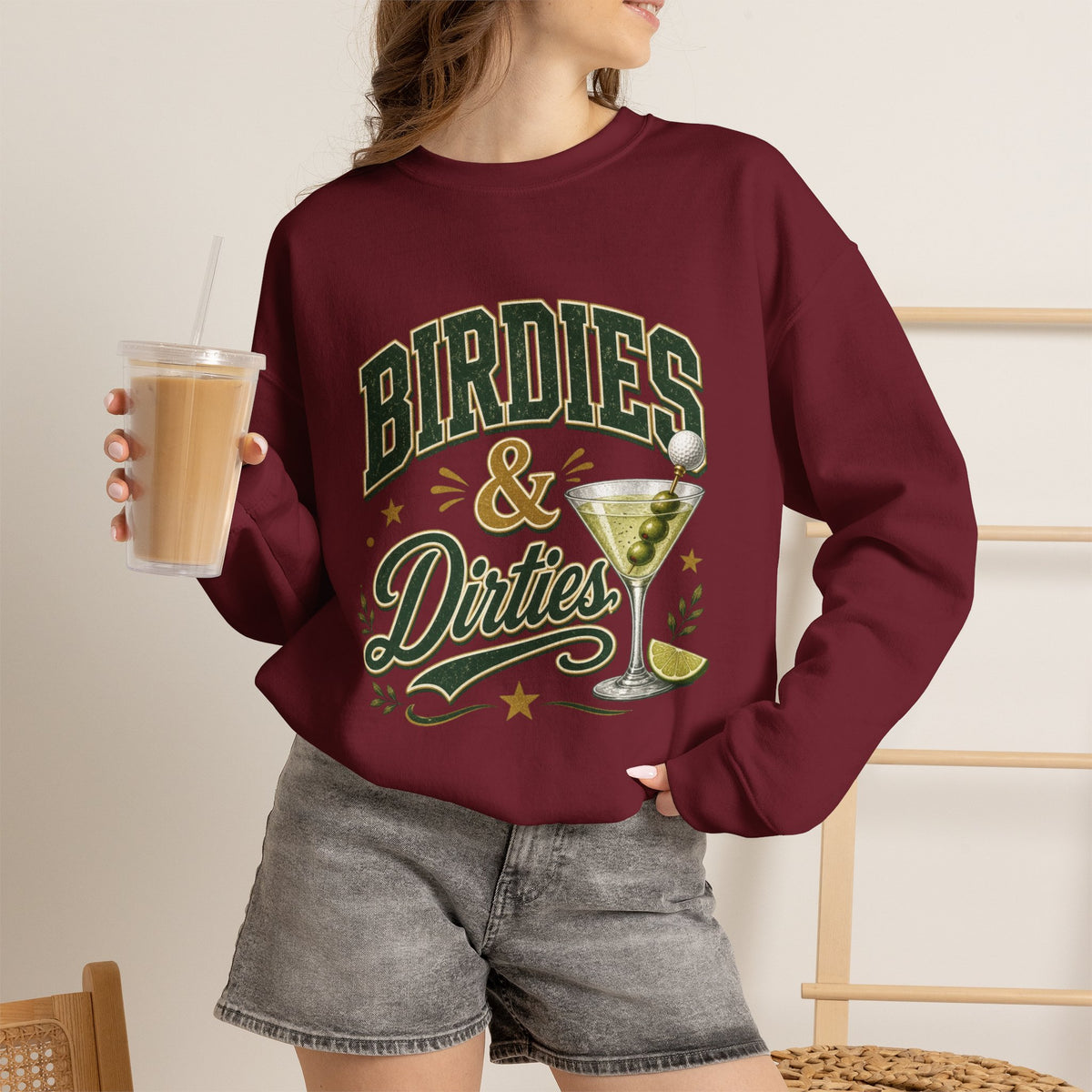 Golf Birdies & Dirties Crewneck Sweatshirt Golfing & Martini's