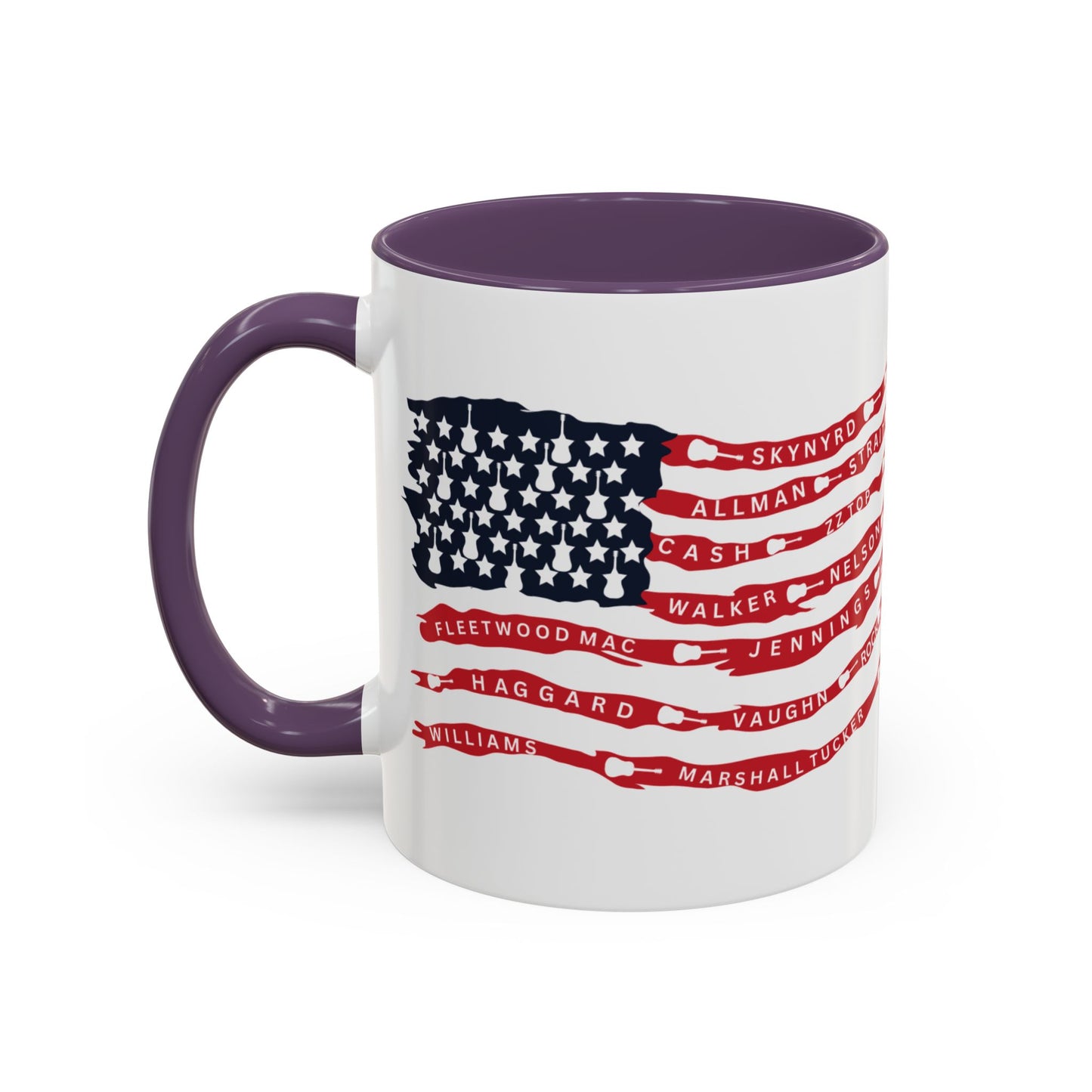 OG Southern Rock Bands & Country Greats USA Flag  Mug  11 or 15oz Coffee Cup