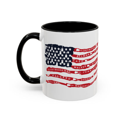 OG Southern Rock Bands & Country Greats USA Flag  Mug  11 or 15oz Coffee Cup