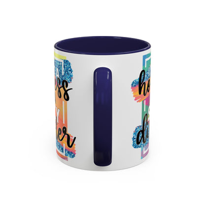 Spicy Disaster Accent Coffee Mug – Colorful Funny “I’m Not a Hot Mess, I’m a Spicy Disaster” Gift