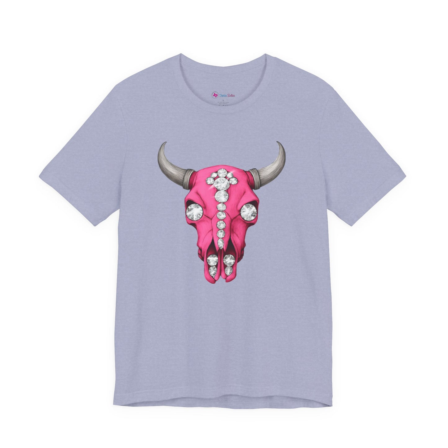 Pink Jeweled Bull Skull Tee – Western Cowgirl Graphic T-Shirt