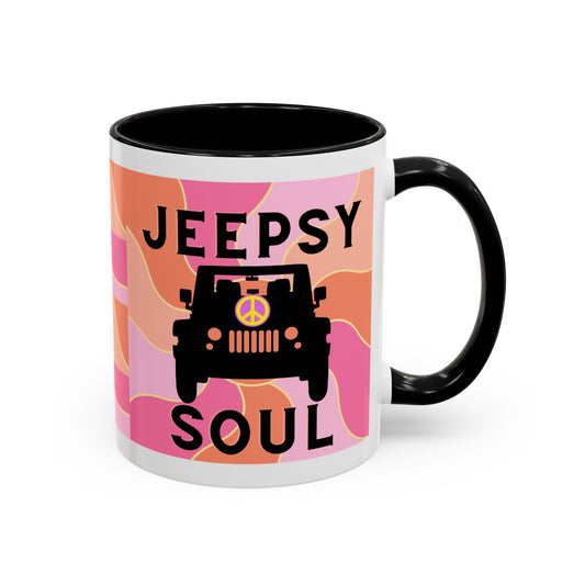 Jeepy Soul Accent Coffee Mug - 11 & 15oz - Stylish for Jeep Lovers