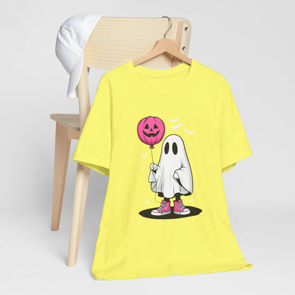 Ghost Tee with Pink Hightops and Pumpkin Balloon