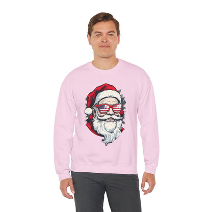 Christmas Santa Sweatshirt with USA Shades