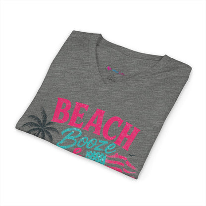 Beach Booze & Besties V-Neck T-Shirt