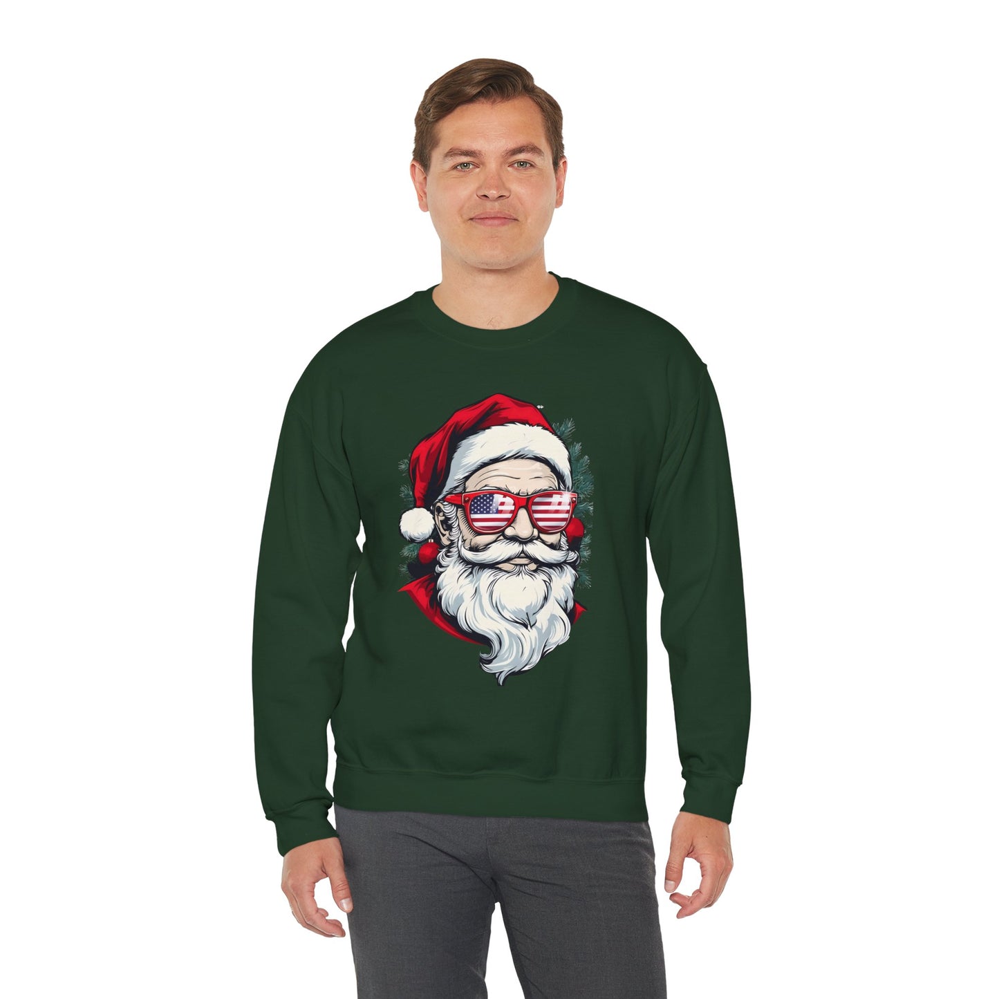 Christmas Santa Sweatshirt with USA Shades
