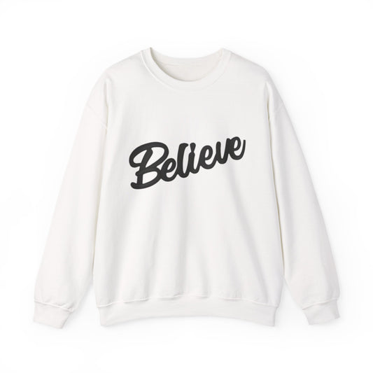 Believe Crewneck Sweatshirt — Inspirational Graphic CHRISTmas Pullover