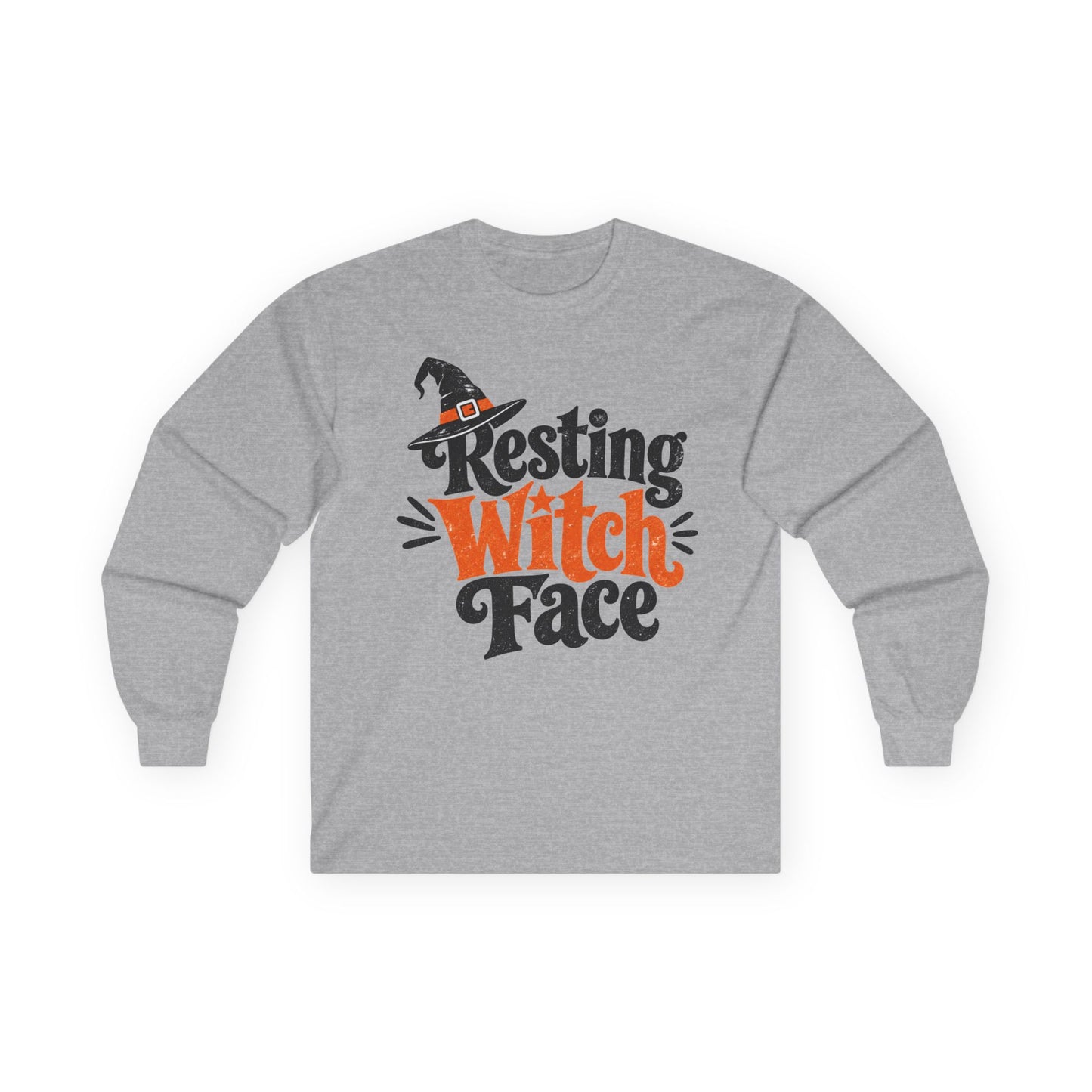 Resting Witch Face Long Sleeve T-Shirt — Funny Halloween Witch Shirt