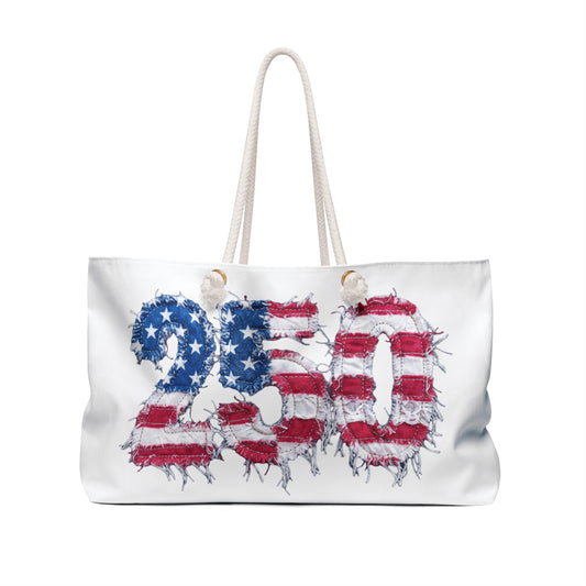 Patriotic "250" American Flag Weekender Bag